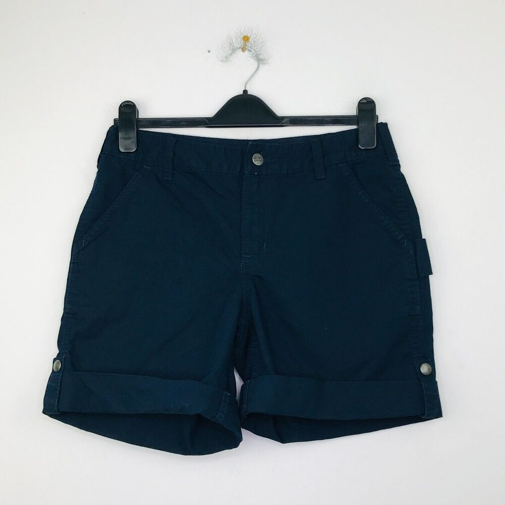 Carhartt Women's 8 Shorts Blue Original Fit Smithville Roll Tab Utility CF8